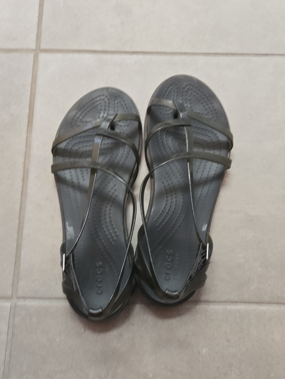 CROCS Women's Black Strappy Slingback Sandals